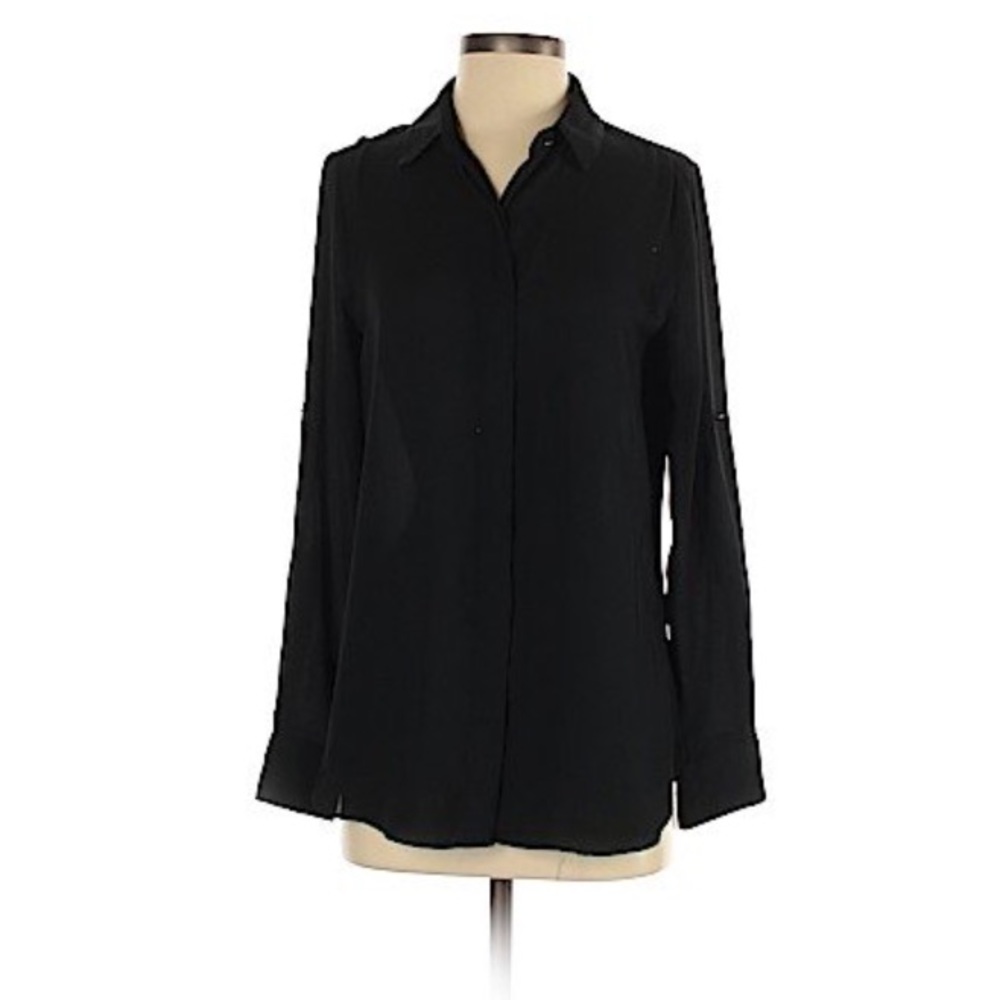 Mossimo Women’s Long Sleeve Blouse- Blk - Size:XL